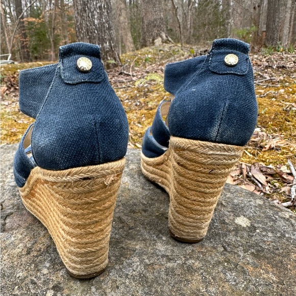 Micheal Kors Damita Wedge | canvas | 7 | Navy - Picture 10 of 16